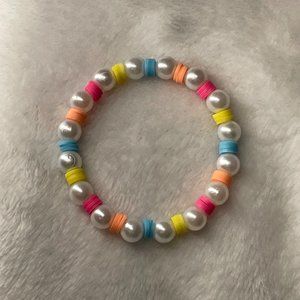 Sunset clay bead bracelet